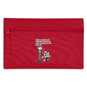 If someone has a screw loose nut saying - Pencil Case - red - Front