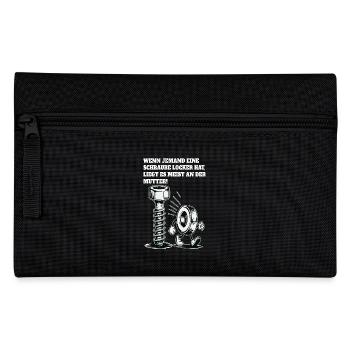 Wenn jemand eine Schraube locker hat Mutter Spruch - Federtasche - Schwarz - Vorne