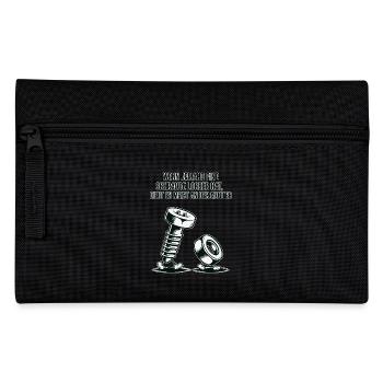 Wenn jemand eine Schraube locker hat Mutter Spruch - Federtasche - Schwarz - Vorne