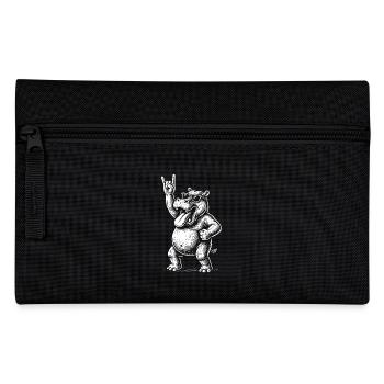 Metal Music Rock Hippo Funny Retro Music - Pencil Case - black - Front