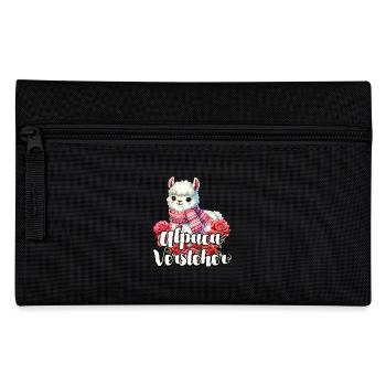 Alpaka Fan ALPAKA VERSTEHER Retro Lustig - Federtasche - Schwarz - Vorne