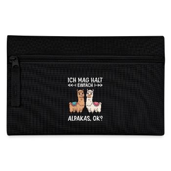 Alpaka Fan ICH MAG HALT EINFACH ALPAKAS Lustig - Federtasche - Schwarz - Vorne