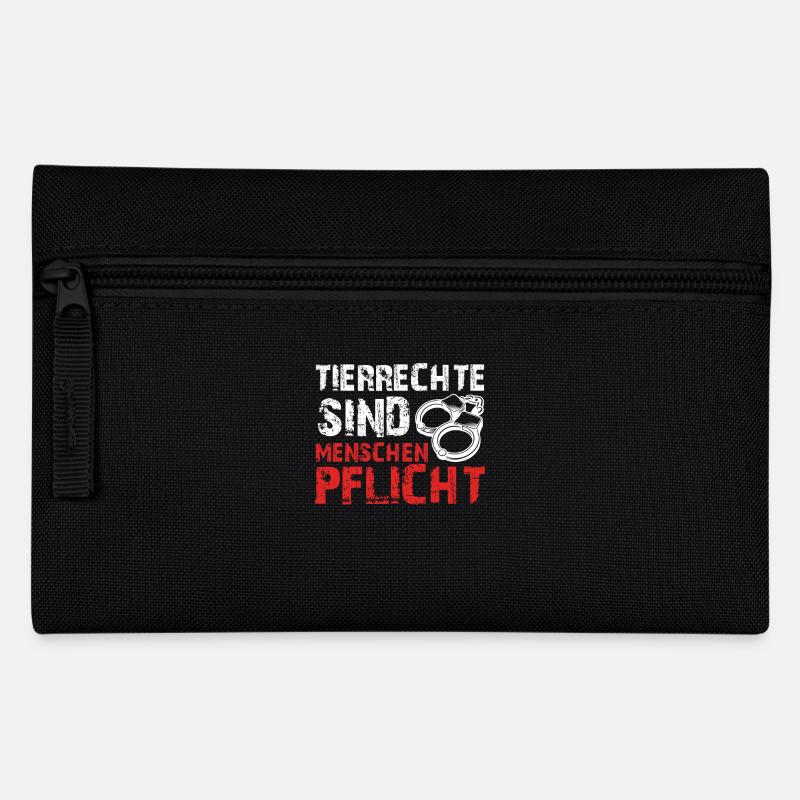 Tierwohl TIERRECHTE SIND MENSCHEN PFLICHT LUSTIG - Federtasche - Schwarz