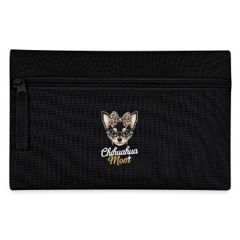 Chihuahua Mom Funny Illustration With Glasses And - Pencil Case - black - Front