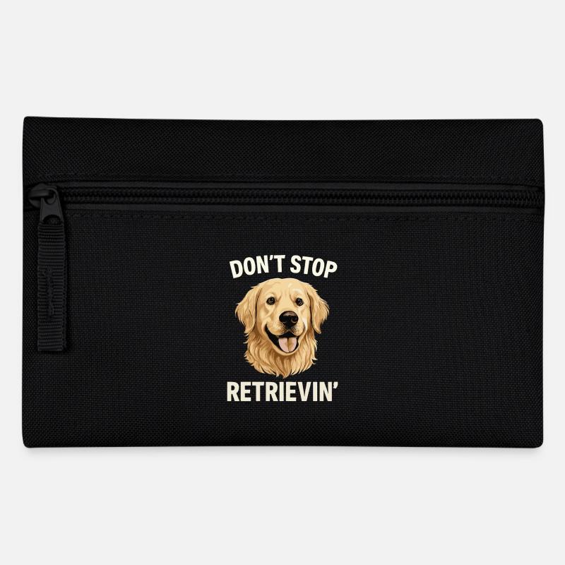 Don't Stop Retrievin' Lustiger Golden Retriever - Federtasche - Schwarz