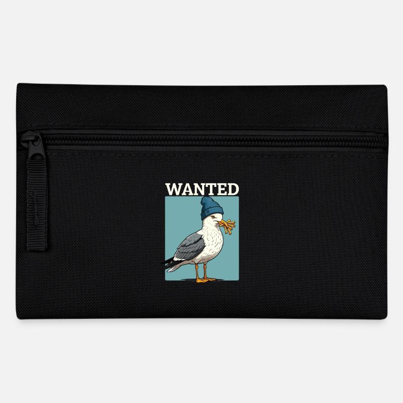 Gesuchte Möwe Mit Pommes Beanie Illustration - Federtasche - Schwarz