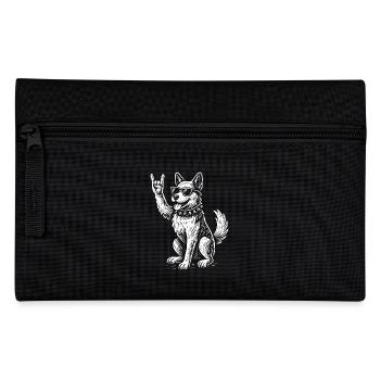 Rock Musique Drôle Heavy Metal Rétro Chien - Trousse - noir - Devant