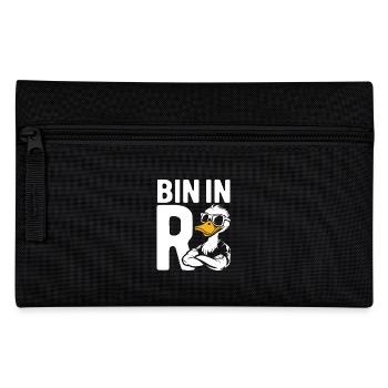 Bin in Rente - Ente - Ruhestand - Pension - Federtasche - Schwarz - Vorne