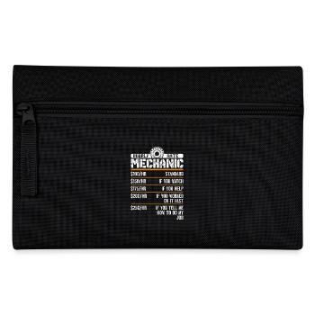 Mechaniker-Stundensatz – Lustige Garagenregeln - Federtasche - Schwarz - Vorne