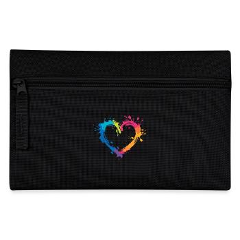 Colorful heart made of splashes of color for creative minds - Pencil Case - black - Front