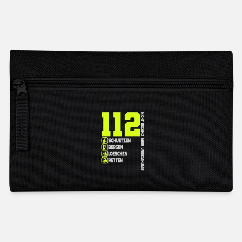 112 Feuerwehr Nicht Bezahlt Aber Unbezahlbar - Federtasche - Schwarz