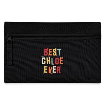 Best Chloe Ever Retro First Name Text Saying - Pencil Case - black - Front