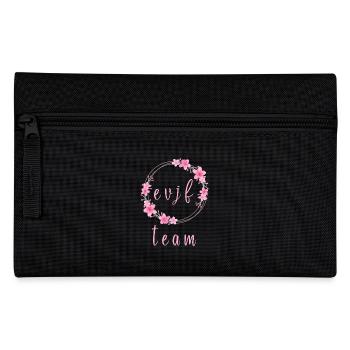 EVJF Cercle Fleurs Prénom Personnalisable - Trousse - noir - Devant