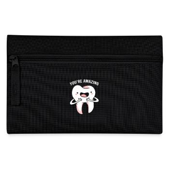 Zahn Dentist Rezeptionist Zahnarzt - Federtasche - Schwarz - Vorne