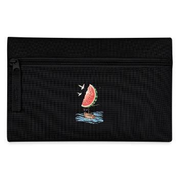 Bateau pastèque naviguant sur les vagues avec des mouettes - Trousse - noir - Devant