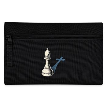 Schachspieler Bauer Design Schattenkreuz - Federtasche - Schwarz - Vorne