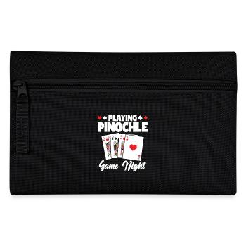 Playing Pinochle Game Night Penuchle Team - Pencil Case - black - Front