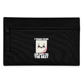 Paper Throwing Scissors Stone Paper Gift - Pencil Case - black - Front
