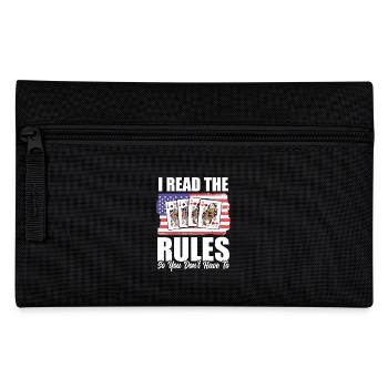 Funny Pinochle Card Player USA Flag - Pencil Case - black - Front