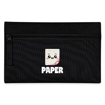 Scissors Stone Paper Group School Game Paper Figurine - Pencil Case - black - Front