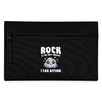 Stein Therapie Schere Stein Papier Geschenk - Federtasche - Schwarz - Vorne