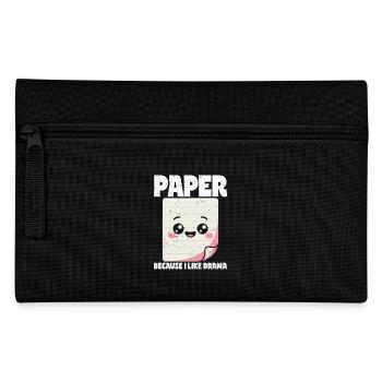 Paper Because I Like Drama - Scissors Stone Paper - Pencil Case - black - Front