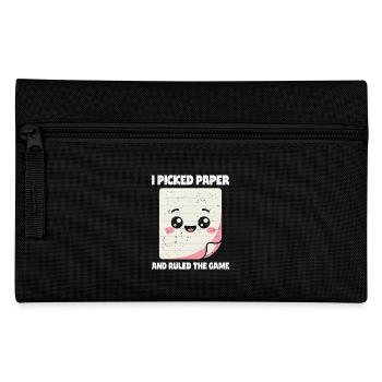 Picked Paper Rules The Game - Scissors Stone Paper - Pencil Case - black - Front
