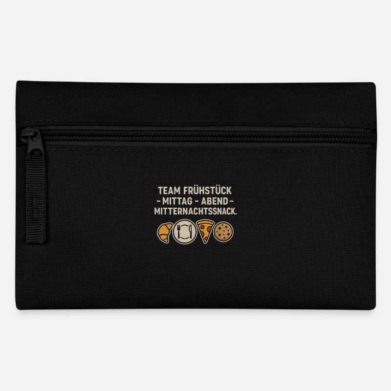 Team Frühstück Mittag Abend Mitternachtssnack - Federtasche - Schwarz