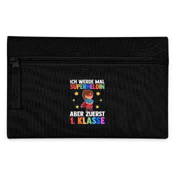 Superheroine First Grade School Enrollment Schoolchild - Pencil Case - black - Front
