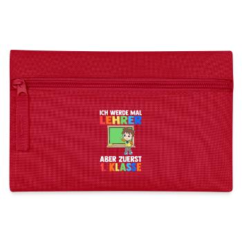 Enseignant Première Primaire Inscription Écolier - Trousse - rouge - Devant