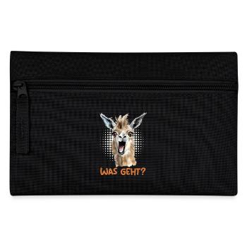 Alpaka WAS GEHT? Cooles Lama Lustiges - Federtasche - Schwarz - Vorne