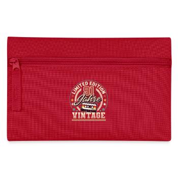 91. Geburtstag Vintage - Federtasche - Rot - Vorne