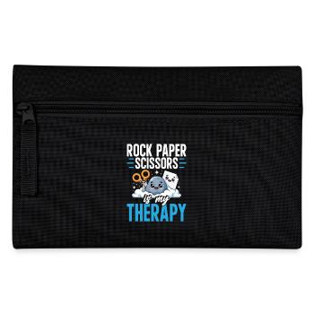Rock Paper Scissors Is My Therapy - Pencil Case - black - Front