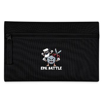 Schere Stein Papier Kawaii Charaktere Schulspiel - Federtasche - Schwarz - Vorne