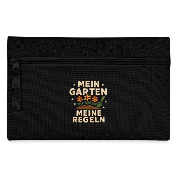 Mein Garten – Meine Regeln Naturmotiv - Federtasche - Schwarz - Vorne