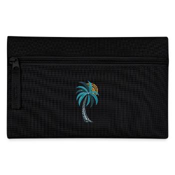 Tropische Palmen mit Mandala-Sonne für Sommer und - Federtasche - Schwarz - Vorne