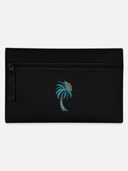 Palmiers tropicaux avec soleil mandala pour l’été et - Trousse - noir