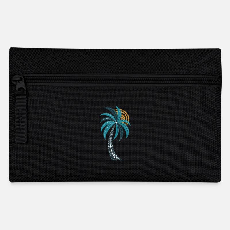 Palmiers tropicaux avec soleil mandala pour l’été et - Trousse - noir