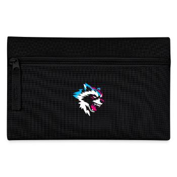 Neon Wolf Kopf – Aggressives Gaming Design - Federtasche - Schwarz - Vorne