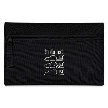 Cat - to do list - do nothing - saying - Pencil Case - black - Front