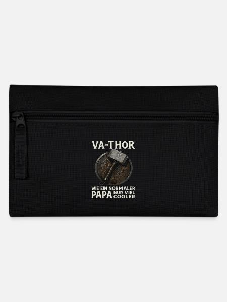 VA-THOR – Wikinger Papa Spruch Design - Federtasche - Schwarz
