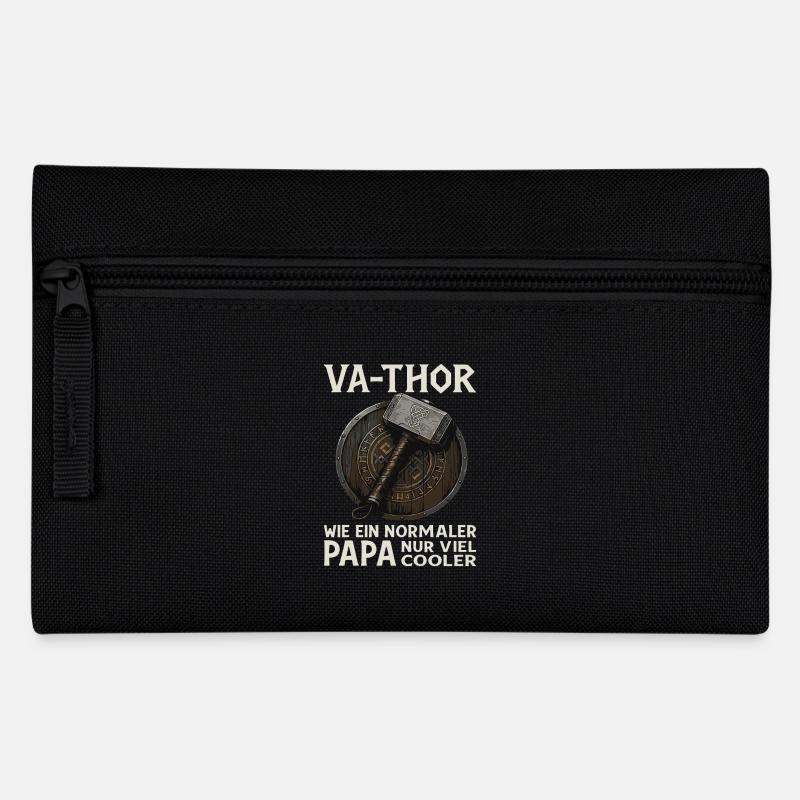 VA-THOR – Wikinger Papa Spruch Design - Federtasche - Schwarz