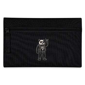 Heavy Metal Panda Retro Rock Musik Lustig Metall - Federtasche - Schwarz - Vorne