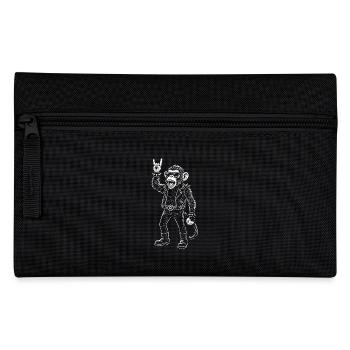 Rockmusik Heavy Metal Affe Retro Mann Frau - Federtasche - Schwarz - Vorne
