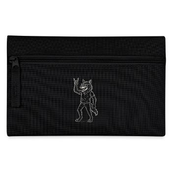 Rock Musik Wolf Heavy Metal Funny Retro - Federtasche - Schwarz - Vorne