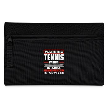 Warning Tennis Player: Tennis Mom Attention - Pencil Case - black - Front