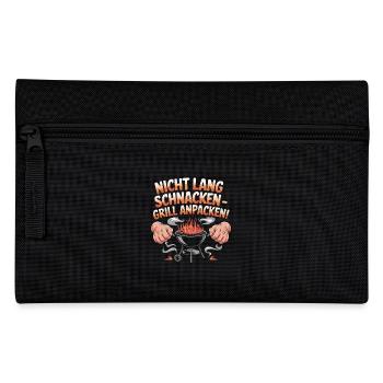 Nicht Lang Schnacken Grill Anpacken Barbecue Spaß - Federtasche - Schwarz - Vorne