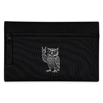 Musique rock, Hibou, Drôle, Heavy Metal, Rétro - Trousse - noir - Devant