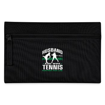 Tennis Player Husband And Wife Partner - Pencil Case - black - Front