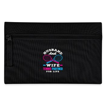 Husband And Wife Tennis Partner For Life - Pencil Case - black - Front